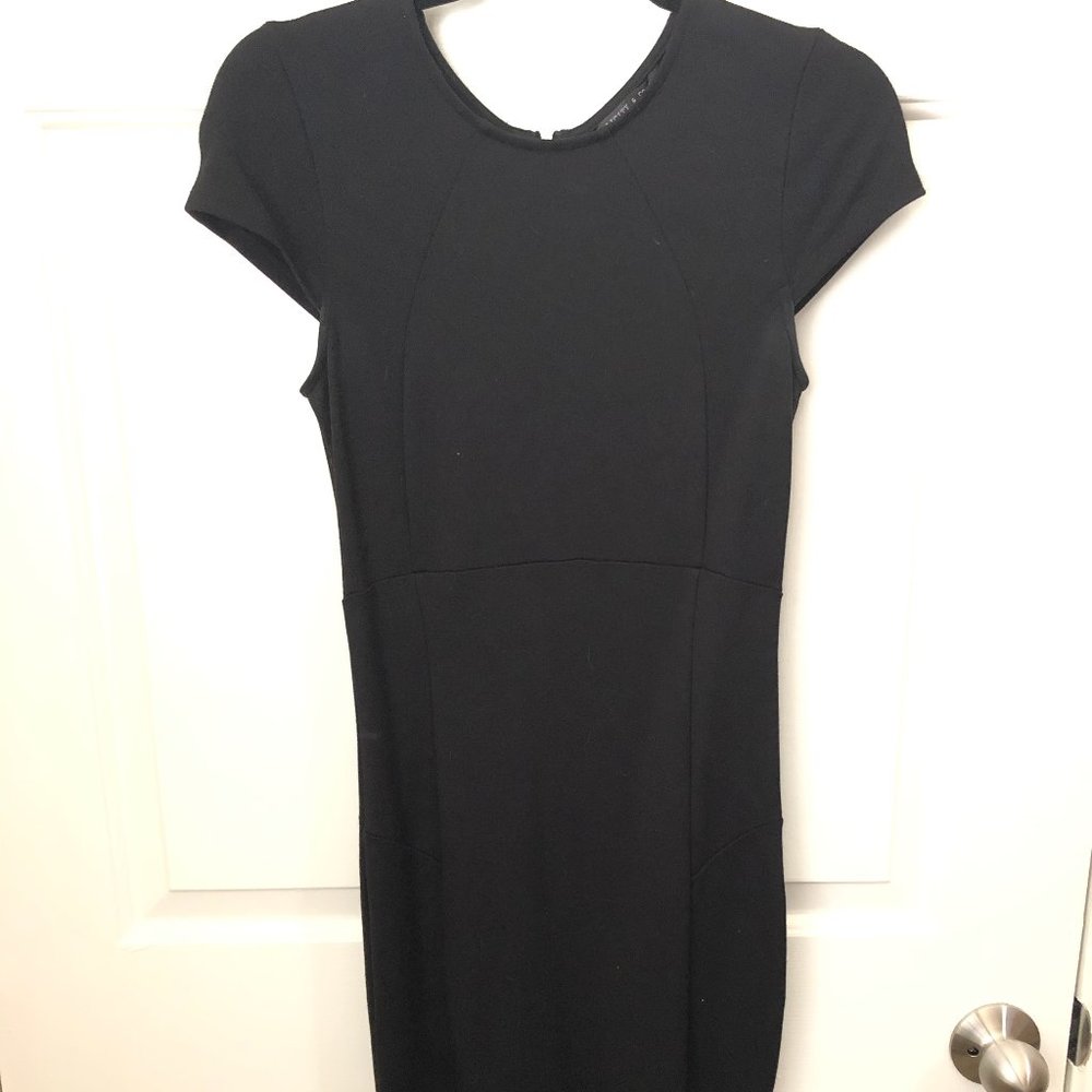 Black Midi Bodycon Cocktail Dress